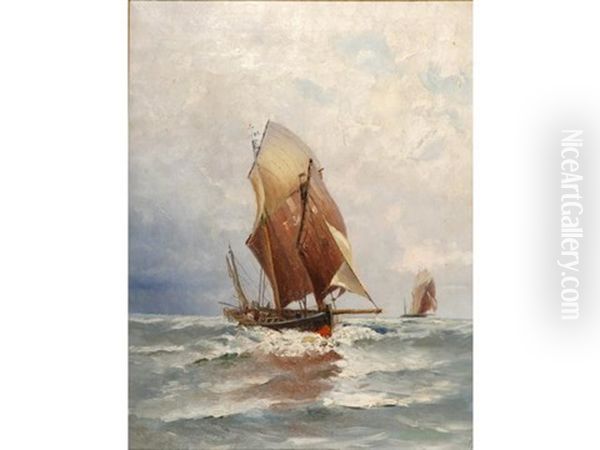 Marine Oil Painting by Joseph Francois Suchet
