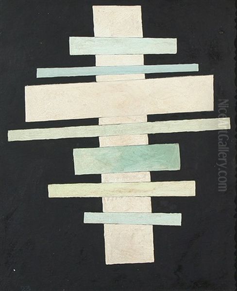 Supermatist Composition Oil Painting by Nikolay Suetin