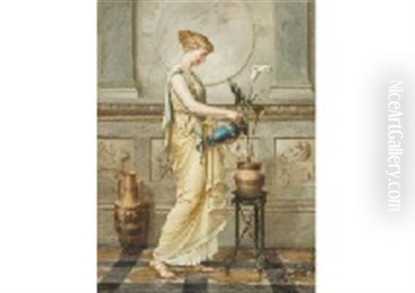 Roman Lady With Pitcher Oil Painting by William Holmes Sullivan