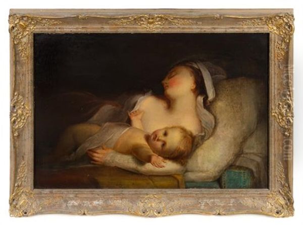 Sleeping Mother And Child Oil Painting by Thomas Sully