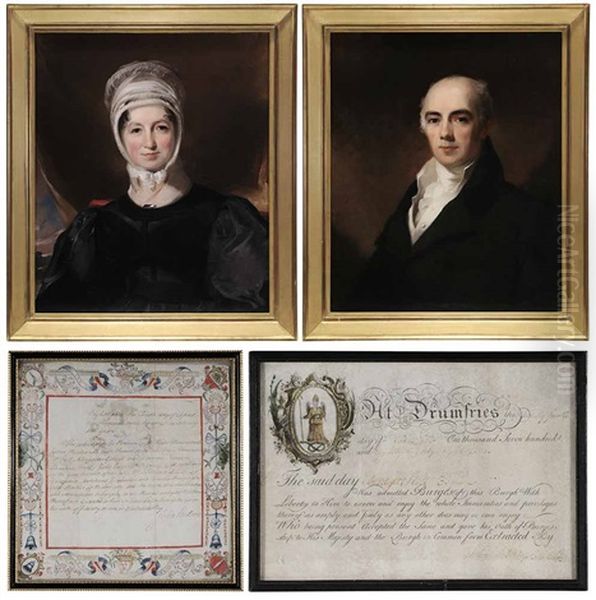 Mr. And Mrs. Ebenezer Stott Of Petersburg, Virginia And Glasgow, Scotland Oil Painting by Thomas Sully