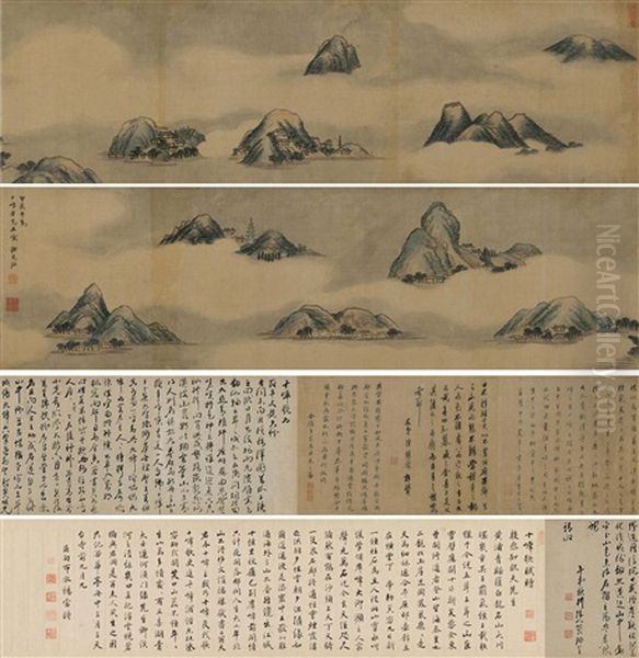 Cloudy Mountain Oil Painting by Sun Kehong