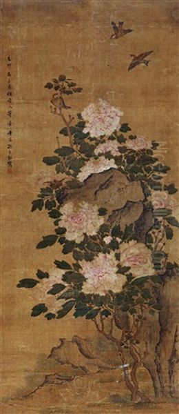 Flower And Bird Oil Painting by Sun Kehong