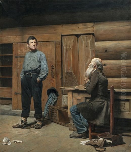 En Forherdet 1896 Oil Painting by Karl Frederick Sundt-Hansen
