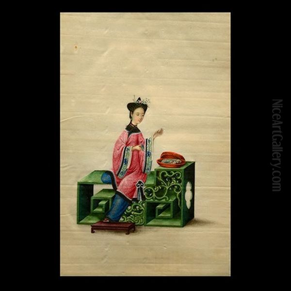 A Lady In Domestic Scenes (album W/12 Works) Oil Painting by Sunqua