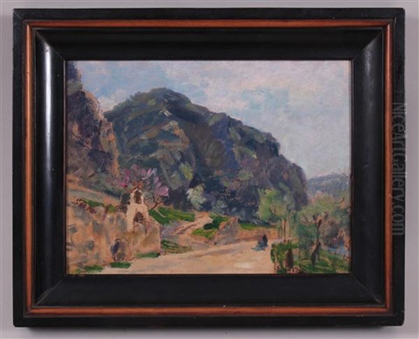 Strase Mit Bildstock In Der Wachau Oil Painting by Max Suppantschitsch