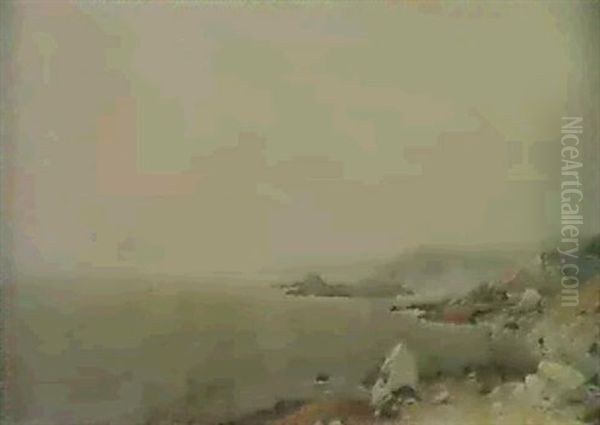 Coastal View Oil Painting by J. A. Suydam