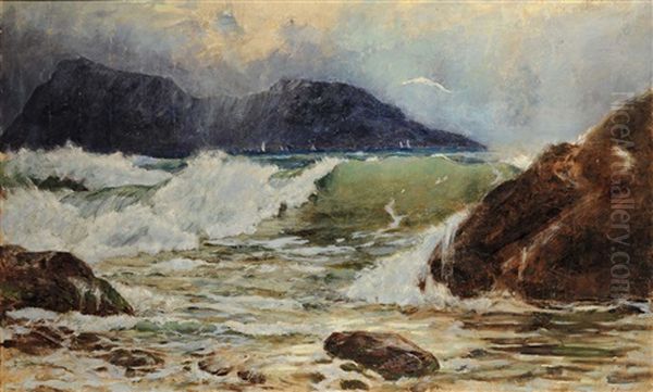 Veduta Costiera Italiana - Mare Oil Painting by Paul A. Svedomsky