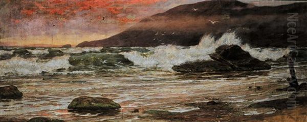 Veduta Costiera Italiana - Scogli Oil Painting by Paul A. Svedomsky