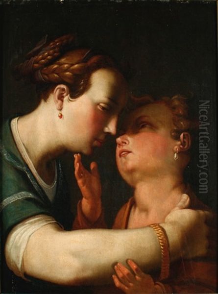 Moeder En Kind Oil Painting by Gerrit Pietersz. Sweelinck