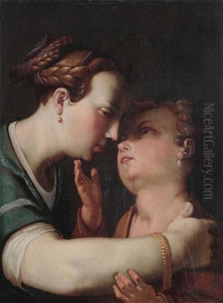 Mere Et Enfant Oil Painting by Gerrit Pietersz. Sweelinck