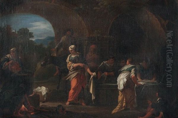 Les Lavandieres Oil Painting by Michael Sweerts