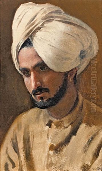 Kopf Eines Beduinen Oil Painting by Rudolph Swoboda the Younger