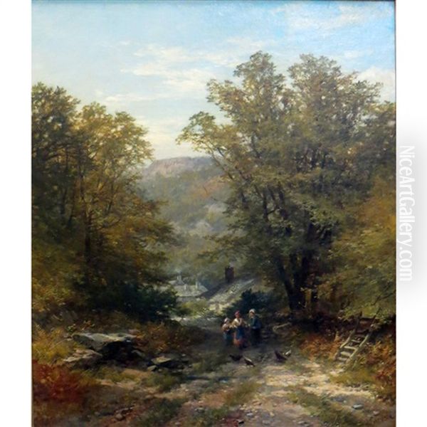 Landscape With Figures Oil Painting by John Syer