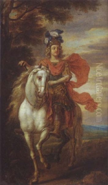 Portrait Equestre De Louis Xv En General Romain Oil Painting by Louis de Sylvestre the Younger