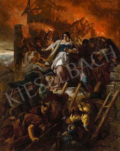 Women Of Eger Oil Painting by Bertalan Szekely