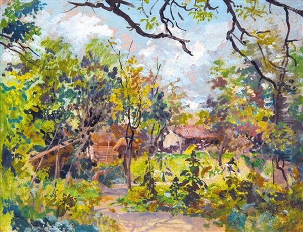 Land In Szada Oil Painting by Bertalan Szekely