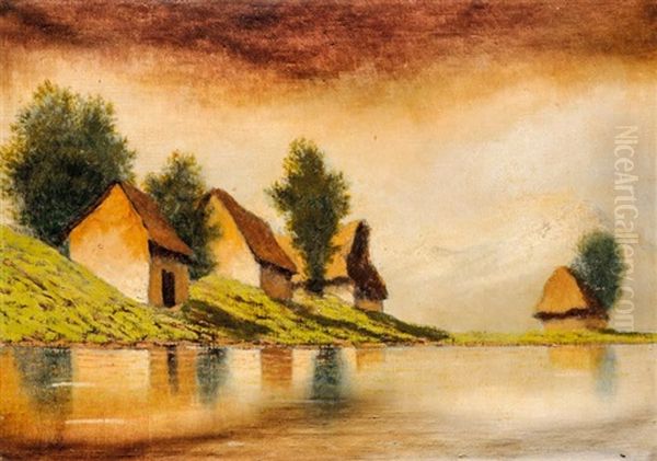 Tatrai Taj Hazakkal Oil Painting by Jeno Szepesi-Kuszka