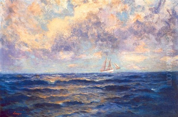 Palermo, Sailer On The Sea Oil Painting by Pal Szinyei Merse