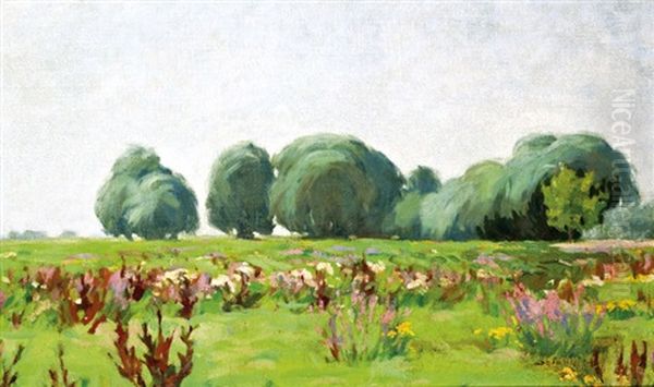 Viragos Ret Oil Painting by Lajos Szlanyi