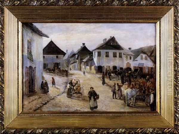 Market Square In Kazimierz Oil Painting by Wladyslaw Szulc