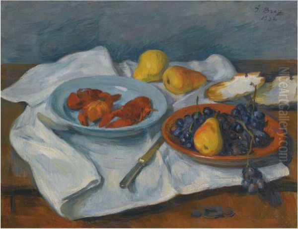 Still Life With Crayfish Oil Painting by Osip Emmanuilovich Braz