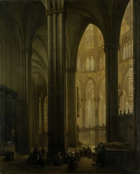 Innenansicht Des Kolner Doms Oil Painting by Andreas Christian Ludwig Tacke