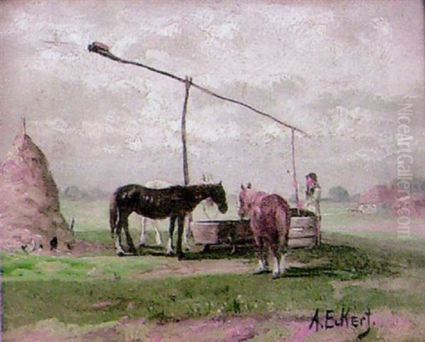 Gamsbock Im Hochgebirge Oil Painting by Karl Hans Taeger