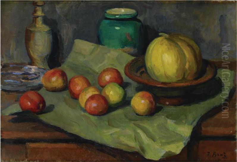 Still Life With Apples And Pumpkin Oil Painting by Osip Emmanuilovich Braz