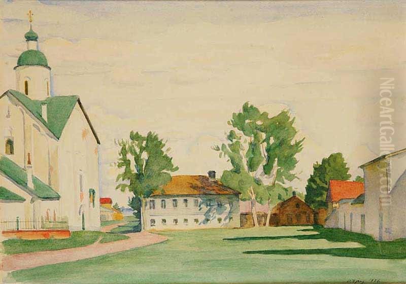 The Church Of The Transfiguration Of The Lord In Novgorod Oil Painting by Osip Emmanuilovich Braz