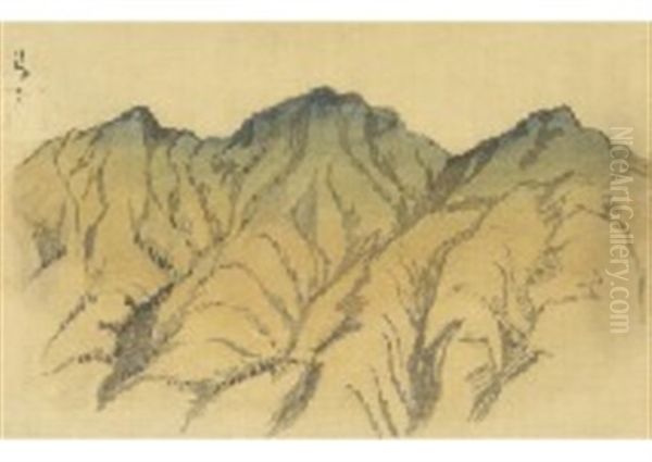 Harunasan Oil Painting by Takehisa Yumeji