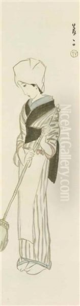 A Person In Memory Oil Painting by Takehisa Yumeji