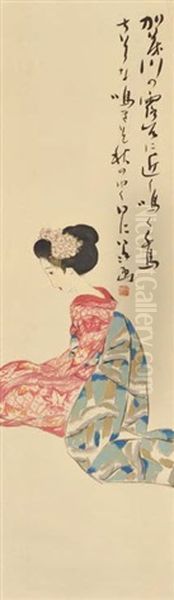 Maiko Oil Painting by Takehisa Yumeji