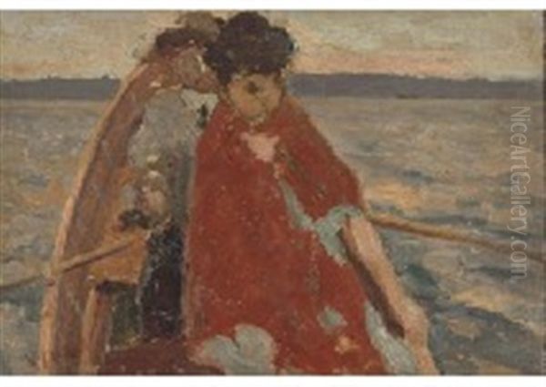 Rowing Oil Painting by Yasushi Tanaka