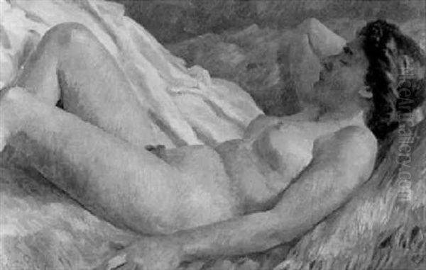 Schlafender Weiblicher Akt Oil Painting by Walter Tanck