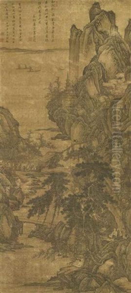 Autumn Mountains Oil Painting by Tang Yin