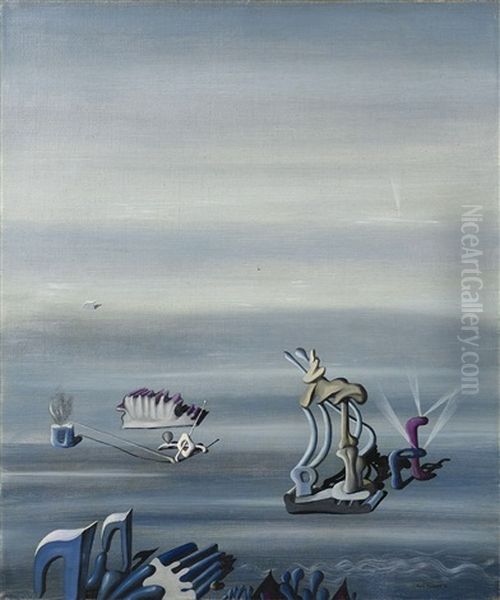 Der Bankier Edmund Delmar Und Seine Frau Nanny, Geb. Humbert (pendants) (pair) Oil Painting by Yves Tanguy