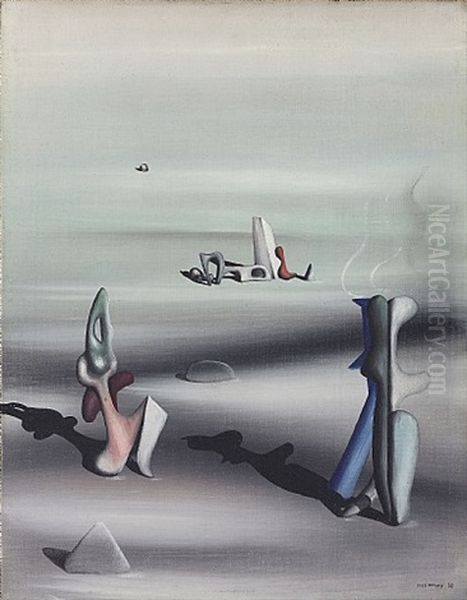 Der Bankier Edmund Delmar Und Seine Frau Nanny, Geb. Humbert (pendants) (pair) Oil Painting by Yves Tanguy