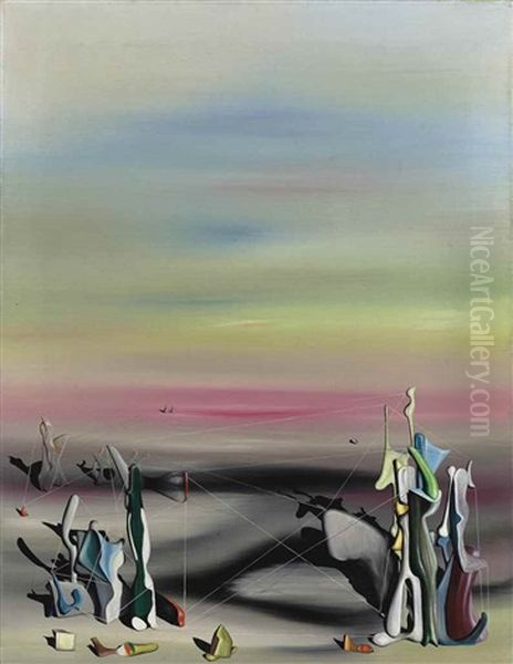 La Lumiere, La Solitude Oil Painting by Yves Tanguy