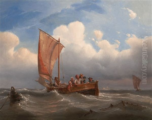 Die Ausfahrt Oil Painting by Heinrich Friedrich Tank