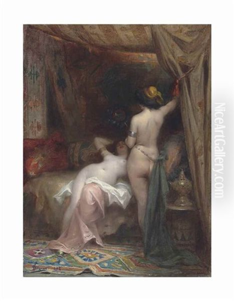 In The Harem Oil Painting by Henri Adriene Tanoux