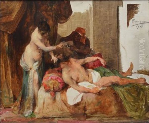 Samson Et Dalila Oil Painting by Henri Adriene Tanoux