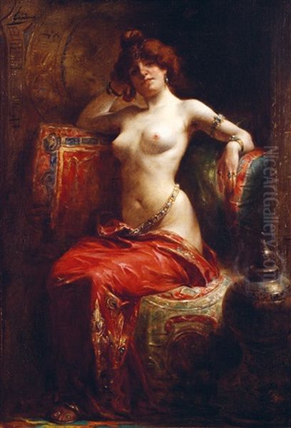 La Belle Odalisque Oil Painting by Henri Adriene Tanoux