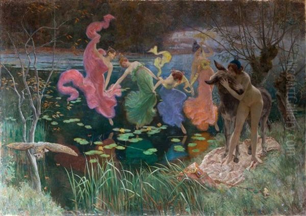 Titania Oil Painting by Edmond Tapissier