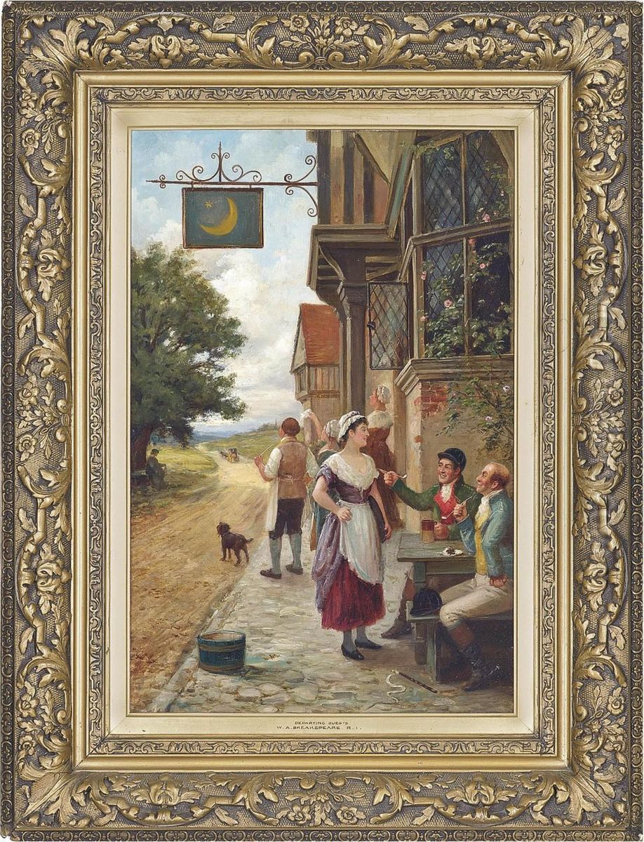 Departing Guests Oil Painting by William A. Breakspeare