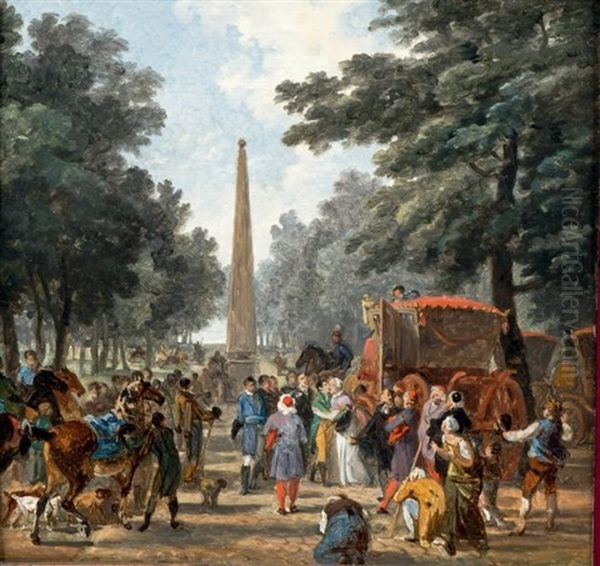 Entrevue De Napoleon Ier Et Pie Vii A Fontainebleau Oil Painting by Nicolas Antoine Taunay