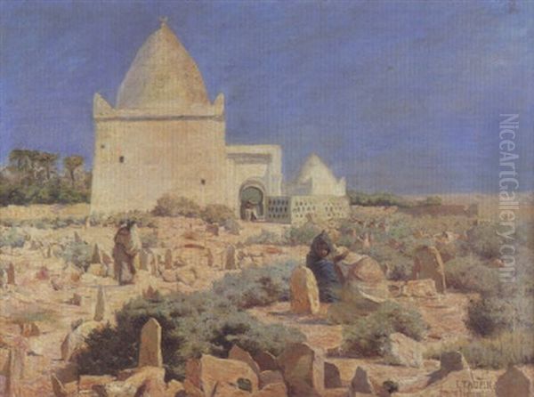 Koubba A Laghouat Oil Painting by Jules-Charles-Clement Taupin