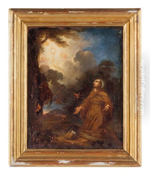 San Pietro; San Francesco Saverio; San Francesco; San Giovanni Battista (4 Works) Oil Painting by Carlo Antonio Tavella, Il Solfarola