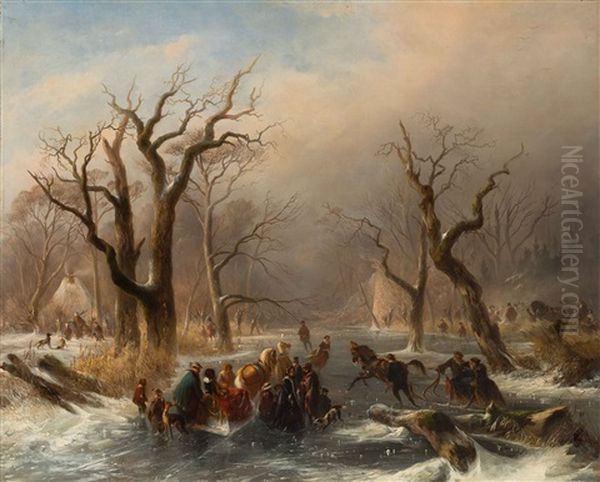 Plaisirs D'hiver Oil Painting by Johannes Tavenraat