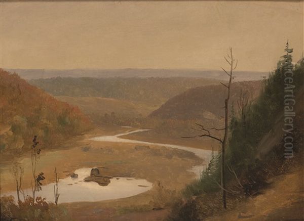 A Landscape Oil Painting by Johannes Tavenraat